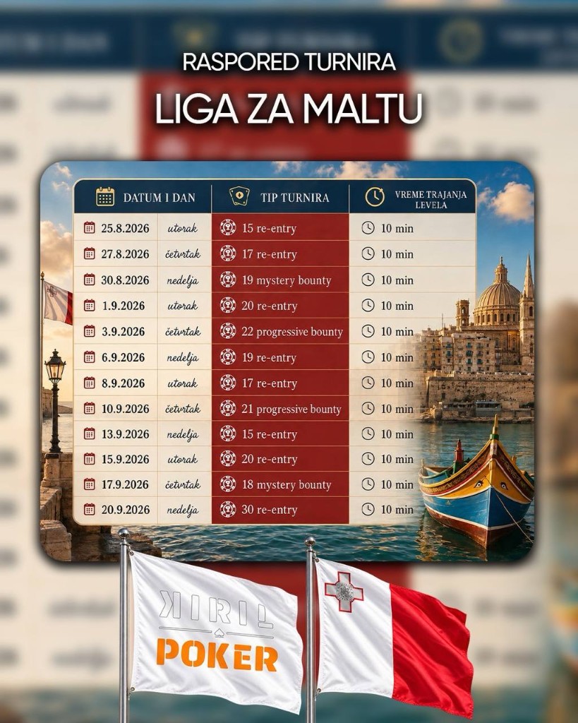 Raspored turnira — Liga 8 za Maltu